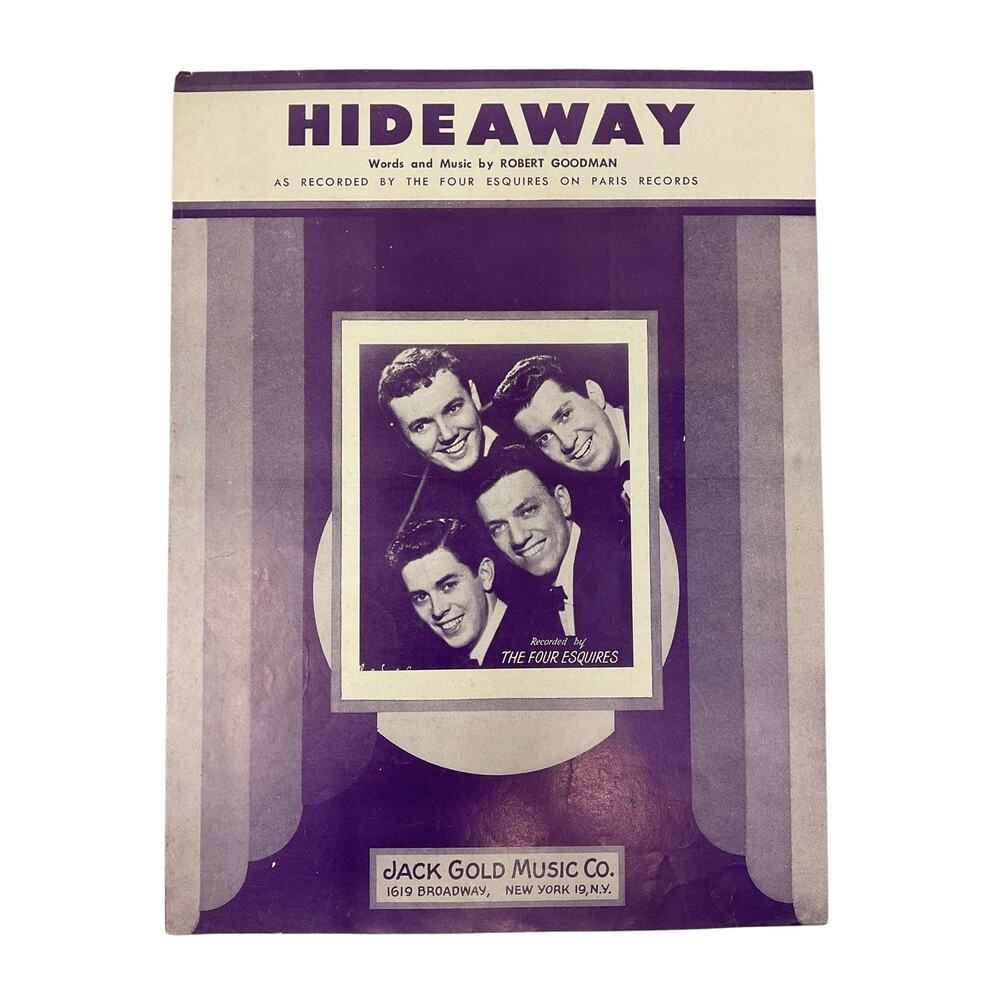 Hideaway Sheet Music 1958 Robert Goodman The‎ Four Esquires